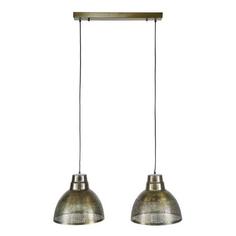 Foto van Hoyz - hanglamp 2xø38 screen / brons antiek