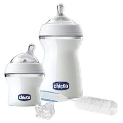 Foto van Chicco starterset baby siliconen 150/250 ml wit 4-delig