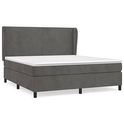 Foto van The living store boxspringbed - fluweel - 203 x 183 x 118/128 cm - pocketvering