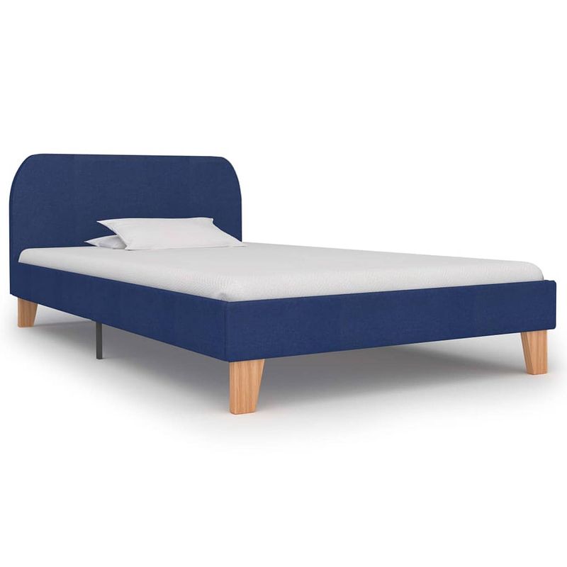 Foto van Vidaxl bedframe stof blauw 90x200 cm