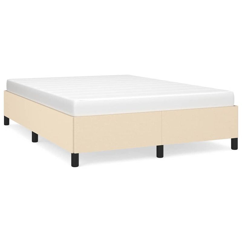 Foto van Vidaxl bedframe stof crèmekleurig 140x190 cm