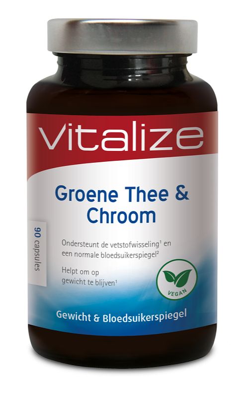 Foto van Vitalize groene thee en chroom capsules