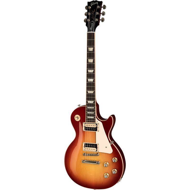 Foto van Gibson modern collection les paul classic heritage cherry sunburst elektrische gitaar met koffer