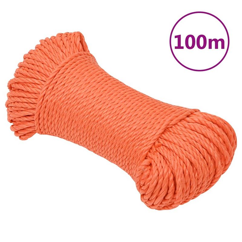 Foto van Vidaxl werktouw 3 mm 100 m polypropeen oranje