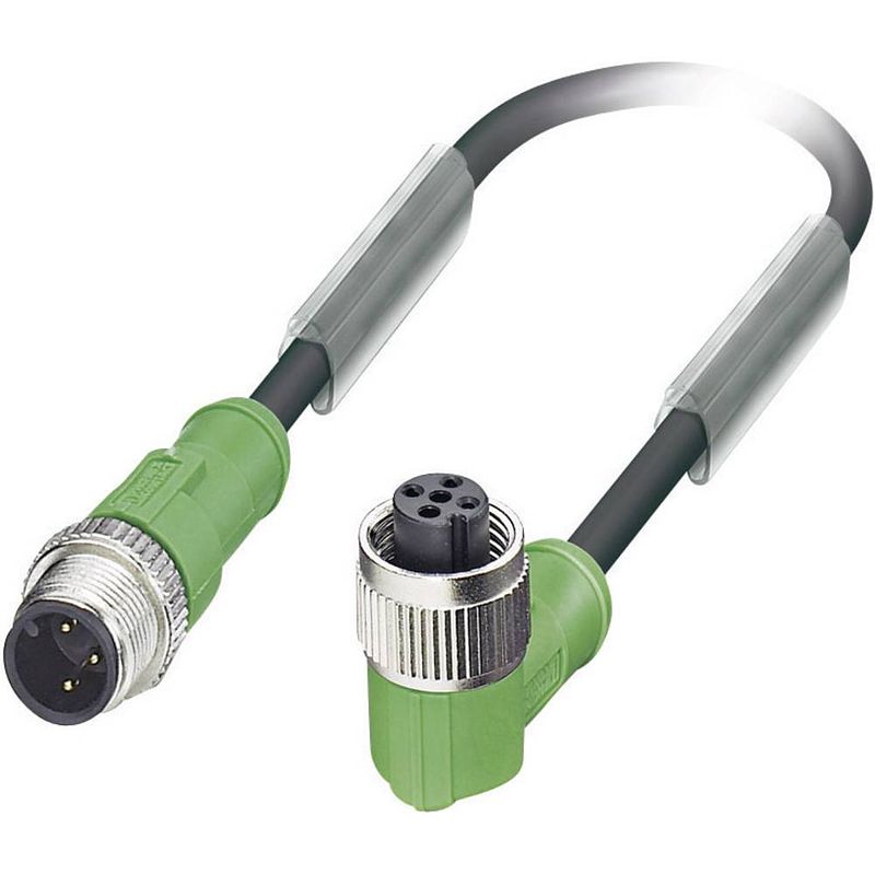 Foto van Phoenix contact 1681570 sensor/actuator connector, geassembleerd m12 aantal polen: 3 stekker, recht, bus, haaks 3.00 m 1 stuk(s)