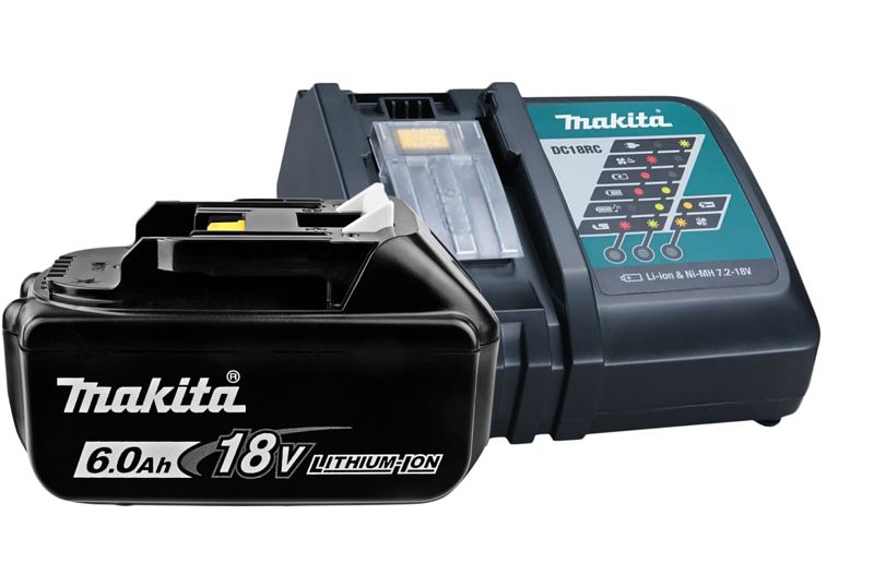 Foto van Makita bl1860b lxt 18v 6,0ah accu + lader