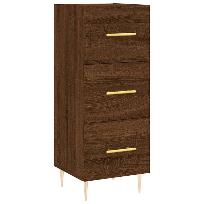 Foto van Vidaxl dressoir 34,5x34x90 cm bewerkt hout bruineikenkleurig