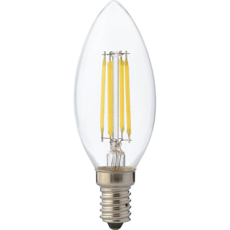 Foto van Led lamp - kaarslamp - filament - e14 fitting - 6w dimbaar - warm wit 2700k