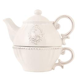 Foto van Clayre & eef cremekleurige tea for one 18*12*16 cm / 400 ml 6ce0371