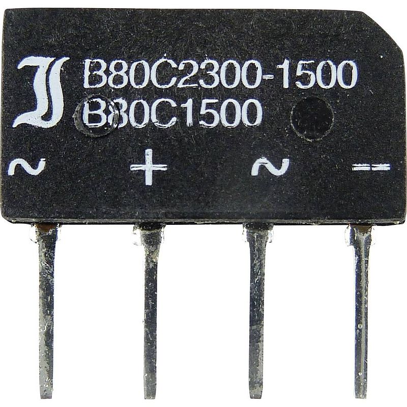 Foto van Tru components tc-b80c1500b bruggelijkrichter sil-4 160 v 2.3 a eenfasig