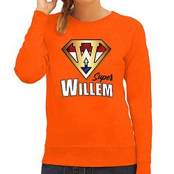 Foto van Super willem sweater oranje voor dames - koningsdag shirts 2xl - feesttruien