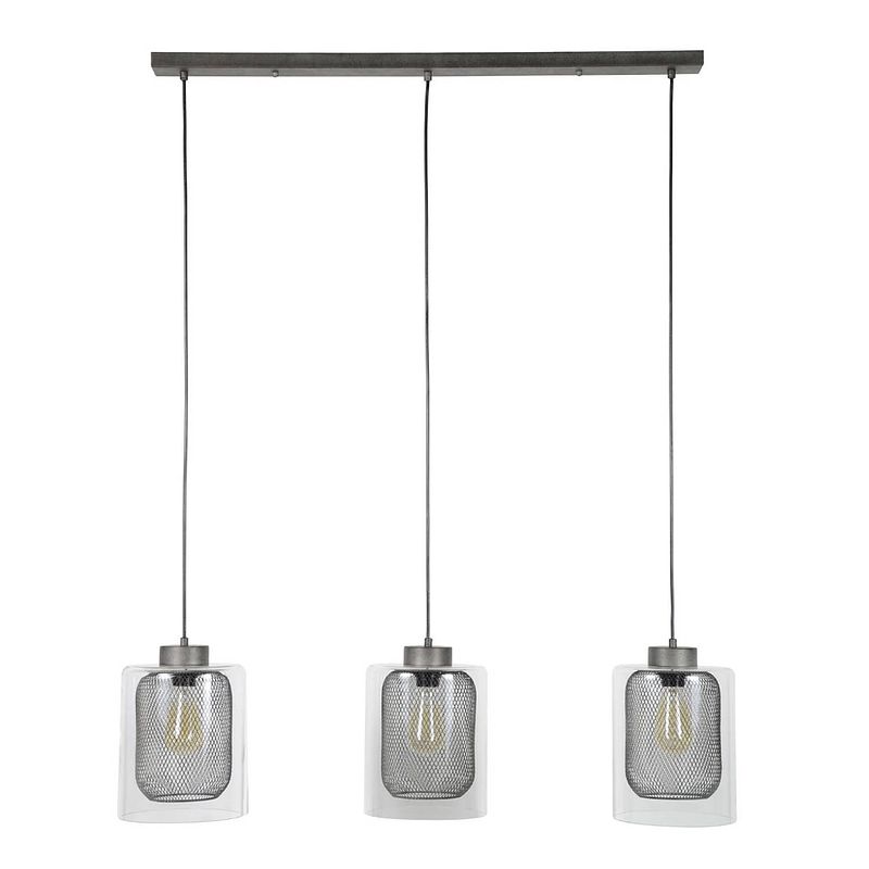 Foto van Anli-style hanglamp 3xø20 raster-glas