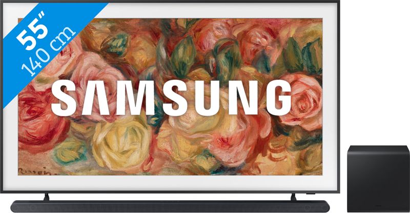 Foto van Samsung the frame 55ls03d (2024) + soundbar