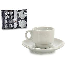 Foto van Set van koffiekopjes porselein wit (12 stuks)