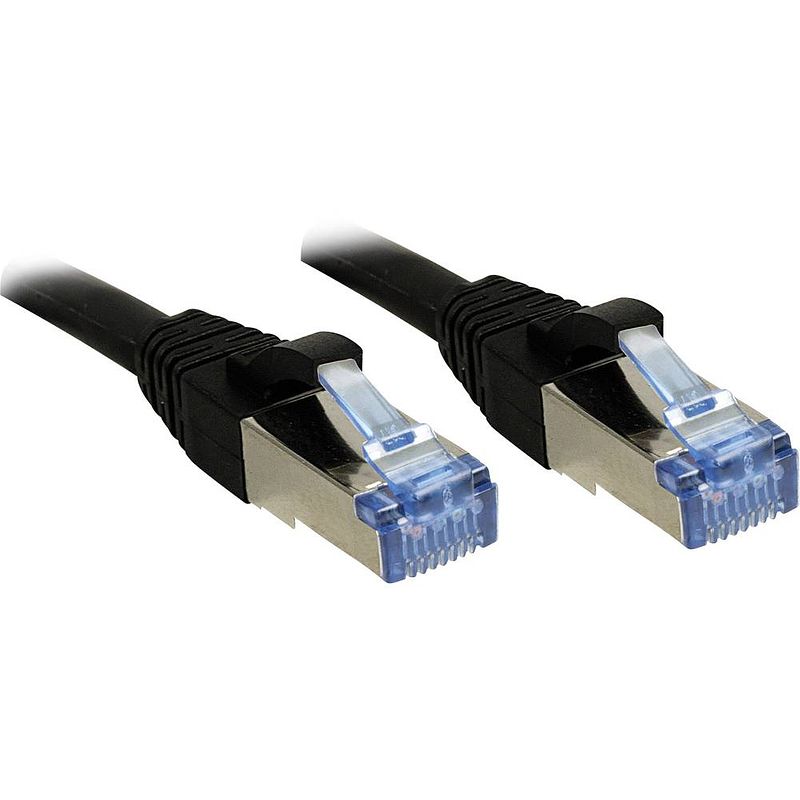 Foto van Lindy 47185 rj45 netwerkkabel, patchkabel cat 6a s/ftp 20.00 m zwart snagless 1 stuk(s)