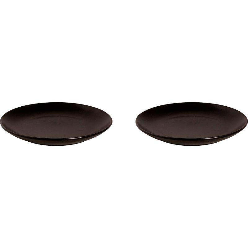 Foto van Mammoet bord moon 21.5 cm zwart stoneware 2 stuk(s)