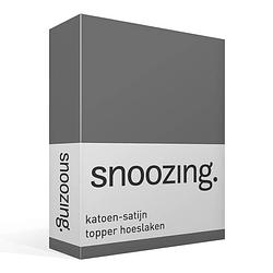 Foto van Snoozing - katoen-satijn - topper - hoeslaken - 80x220 - antraciet