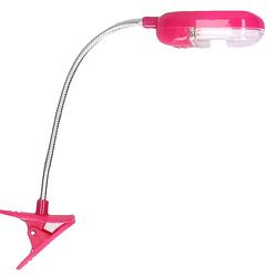 Foto van Led leeslamp met klem - roze - 25 cm - incl. batterijen - klemlampen