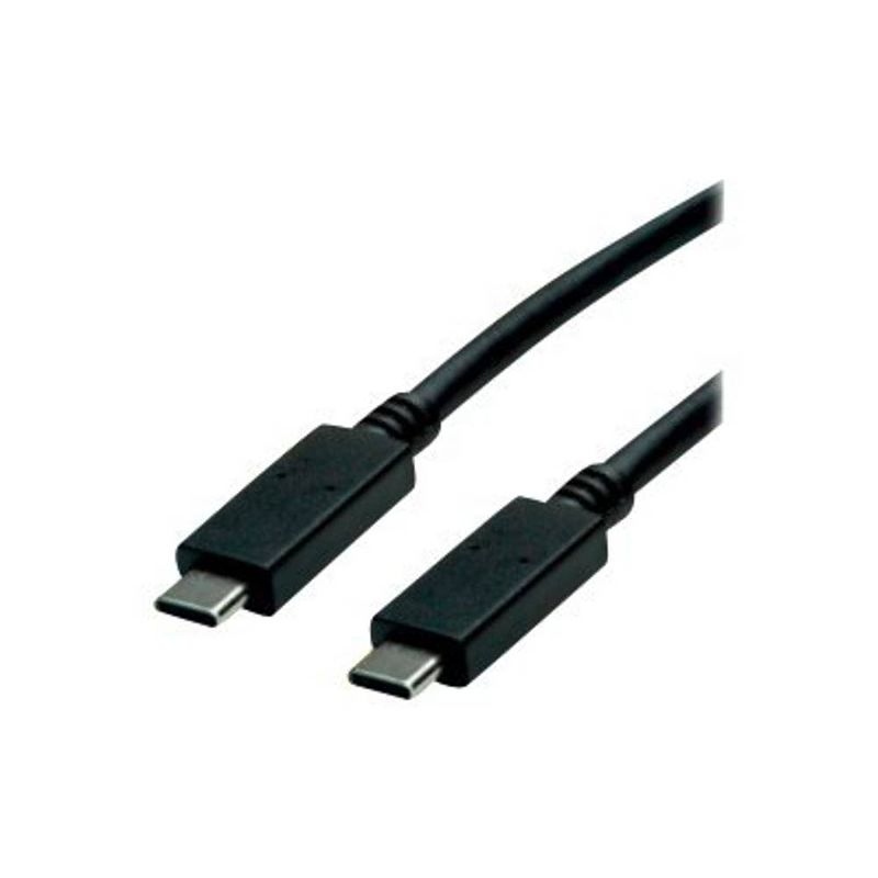 Foto van Roline green usb-kabel usb 3.2 gen2 (usb 3.1 gen2) usb-c® stekker 0.5 m zwart afgeschermd, tpe-mantel, halogeenvrij 11.44.9052