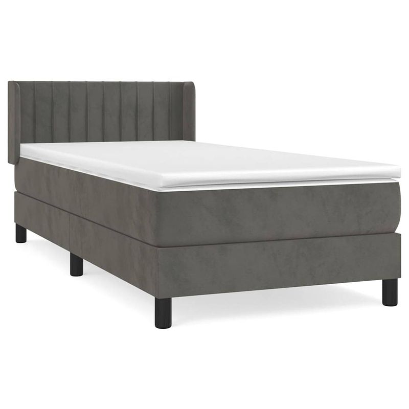 Foto van The living store boxspringbed - zacht fluweel - 100 x 200 cm - comfortabele ondersteuning - pocketvering matras -