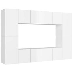 Foto van The living store televisiekast - tv-meubel voor aan de muur - hoogglans wit - spaanplaat - afmetingen (l)- 60 x 30 x 30