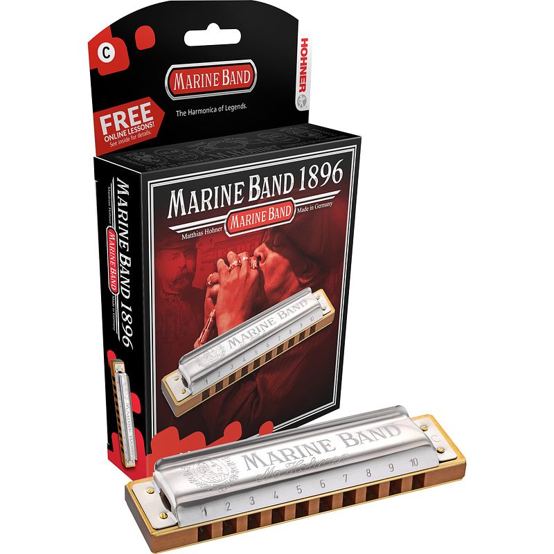 Foto van Hohner marine band classic b mineur diatonische mondharmonica