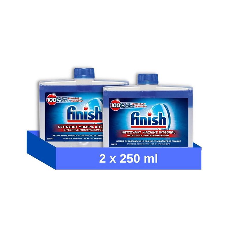 Foto van Finish vaatwasmachinereiniger - regular - 250 ml - 2 stuks - voordeelverpakking