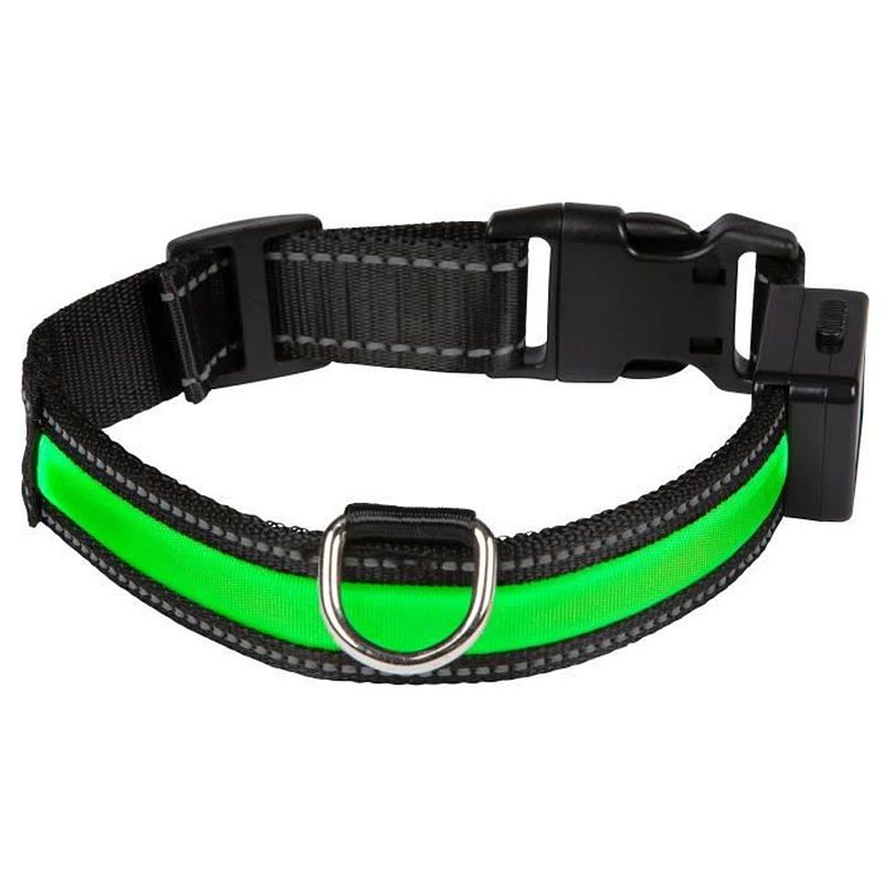 Foto van Eyenimal halsband oplaadbare lichthalsband m - groen - voor honden