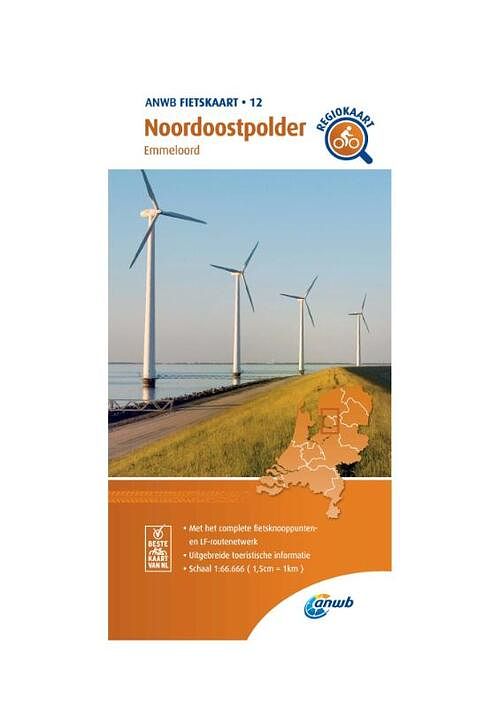 Foto van Fietskaart noordoostpolder 1:66.666 - anwb - paperback (9789018047139)