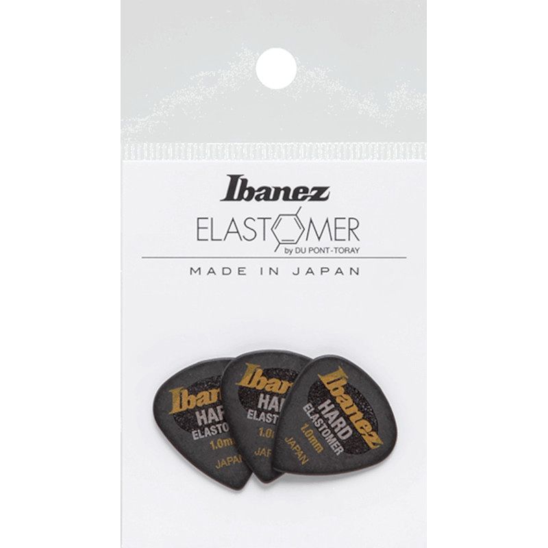 Foto van Ibanez bel16hd10s-hbk elastomer plectrums 3-pack hard 1.0 mm - hazy black