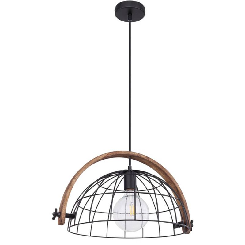 Foto van Industriële hanglamp netty - l:47cm - e27 - metaal - zwart