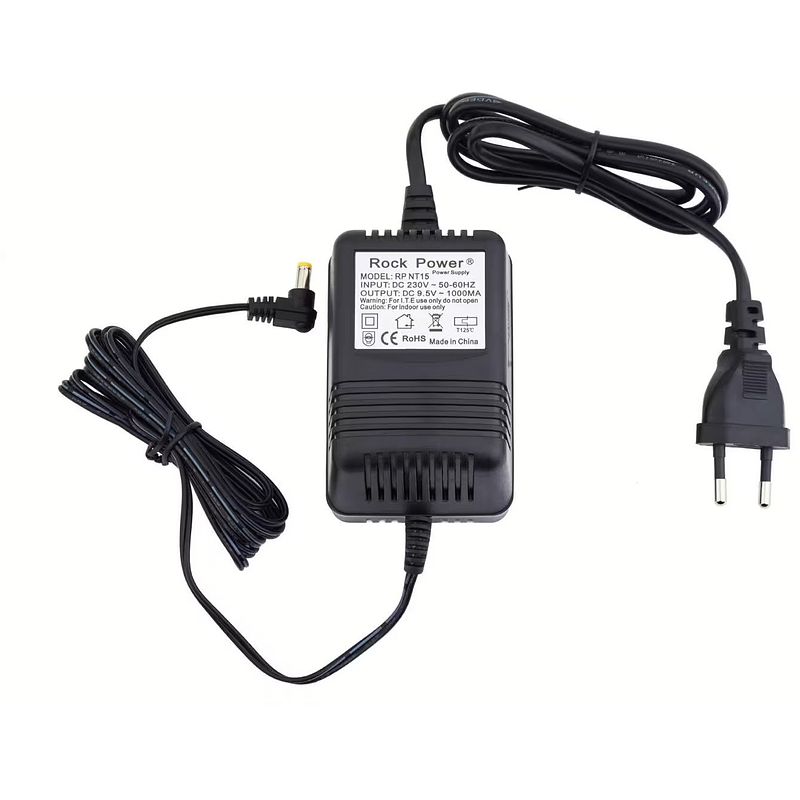 Foto van Rockpower nt 15 power supply adapter 9.5v dc 1000 ma stroomadapter