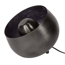 Foto van Giga meubel gm tafellamp 1-lichts - metaal - zwart - ø28cm - lamp basket