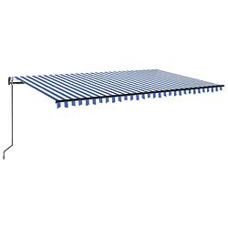 Foto van Vidaxl luifel automatisch met led en windsensor 500x300 cm blauw wit