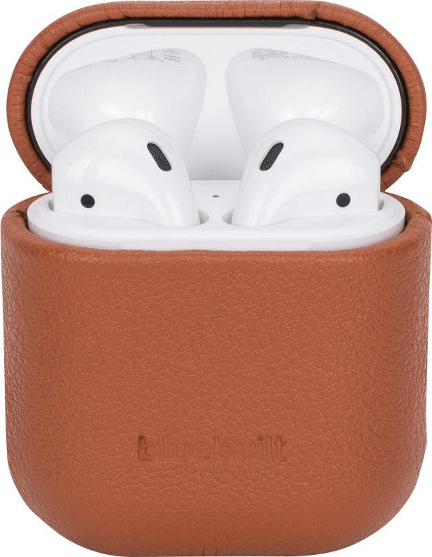 Foto van Bluebuilt hoesje voor airpods gen 1/2 leer cognac