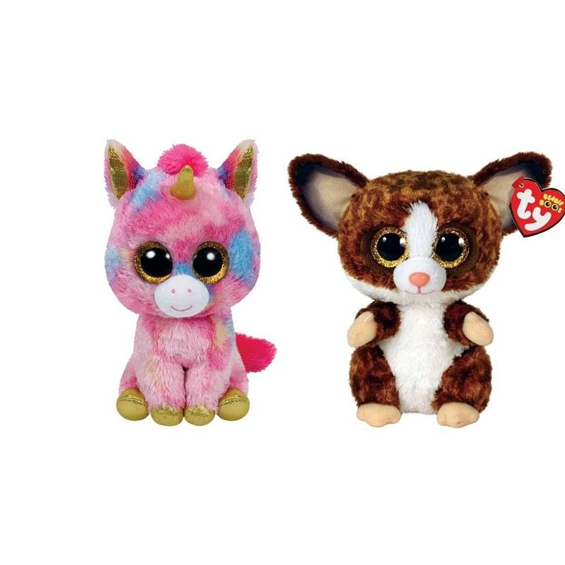 Foto van Ty - knuffel - beanie boo's - fantasia unicorn & bush baby galago