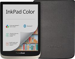 Foto van Pocketbook inkpad color zilver + pocketbook shell book case zwart