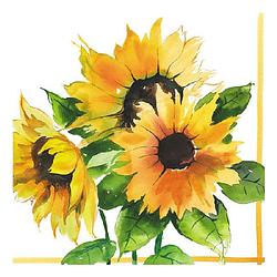 Foto van 20x zonnebloemen thema servetten 33 x 33 cm - feestservetten