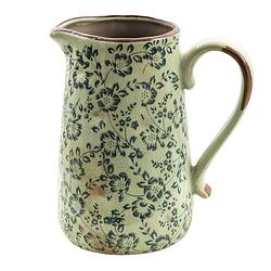 Foto van Clayre & eef vaas 20*14*23 cm groen keramiek bloemen decoratie vaas decoratie pot bloempot binnen groen decoratie vaas