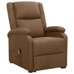 Foto van The living store sta-op-stoel relaxfauteuil - elektronisch verstelbaar - bruin - 70 x 89 x 103.5 cm - 100% polyester en