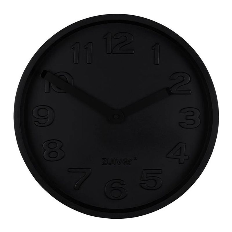 Foto van Zuiver - clock concrete time all black