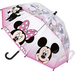 Foto van Disney mickey mouse en minnie mouse kinderparaplu - transparant - d71 cm - paraplu'ss