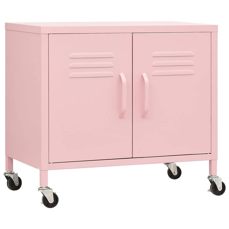 Foto van The living store kast staal - 60x35x56cm - roze - verstelbaar schap