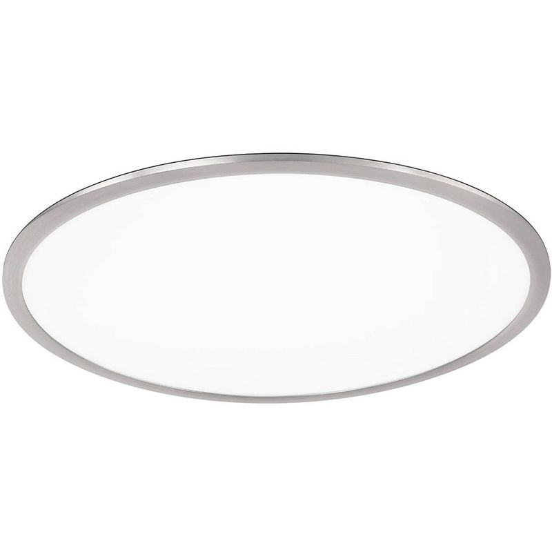 Foto van Led plafondlamp - plafondverlichting - trion povino - 30w - warm wit 3000k - dimbaar - rond - mat nikkel - aluminium