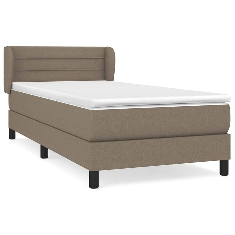 Foto van Vidaxl boxspring met matras stof taupe 80x200 cm