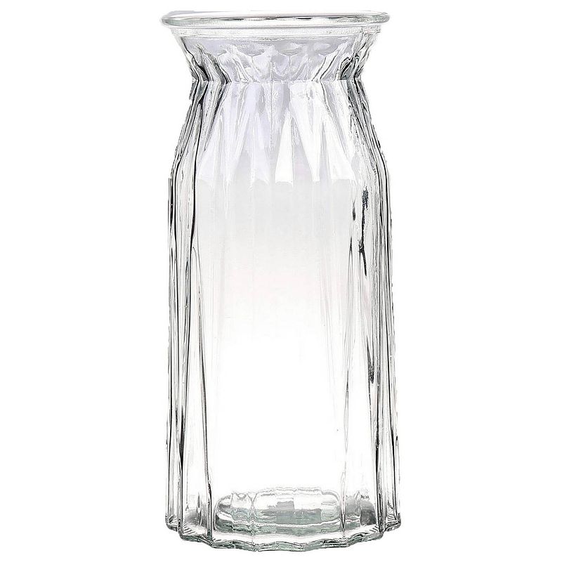 Foto van Bellatio design bloemenvaas - helder transparant glas - d12 x h24 cm - vazen