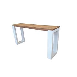 Foto van Wood4you - side table enkel roasted wood 180lx78hx38d cm wit