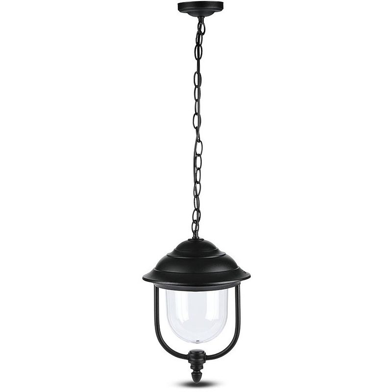 Foto van V-tac hanglamp vt-850 25 cm e27 aluminium 60w ip44 zwart