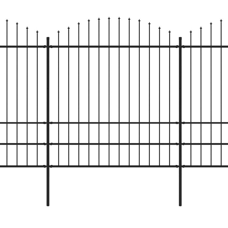 Foto van Infiori tuinhek met speren bovenkant (1,75-2)x17 m staal zwart