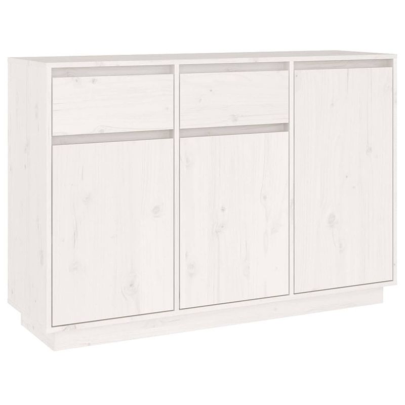 Foto van Vidaxl dressoir 110x34x75 cm massief grenenhout wit